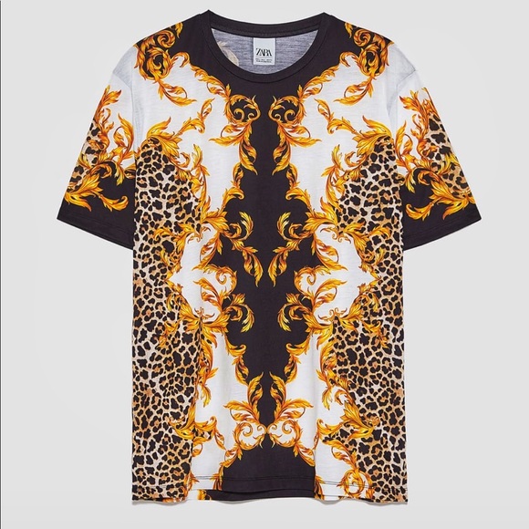 Zara 2019 Versace style baroque print T-shirt - Picture 6 of 6